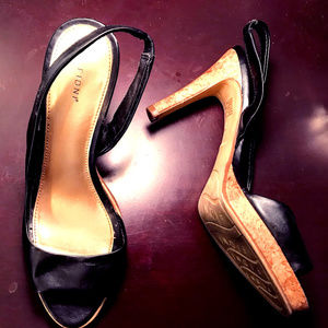 Fioni Cork bottom heels, Black Size 7